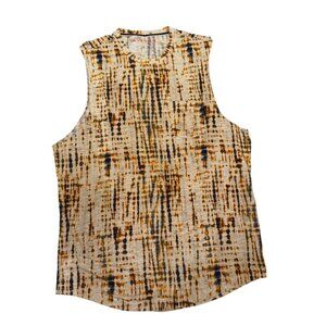 SUN + STONE Cotton Tie Dye Tank Top | Earthy Boho Sleeveless | Size M
